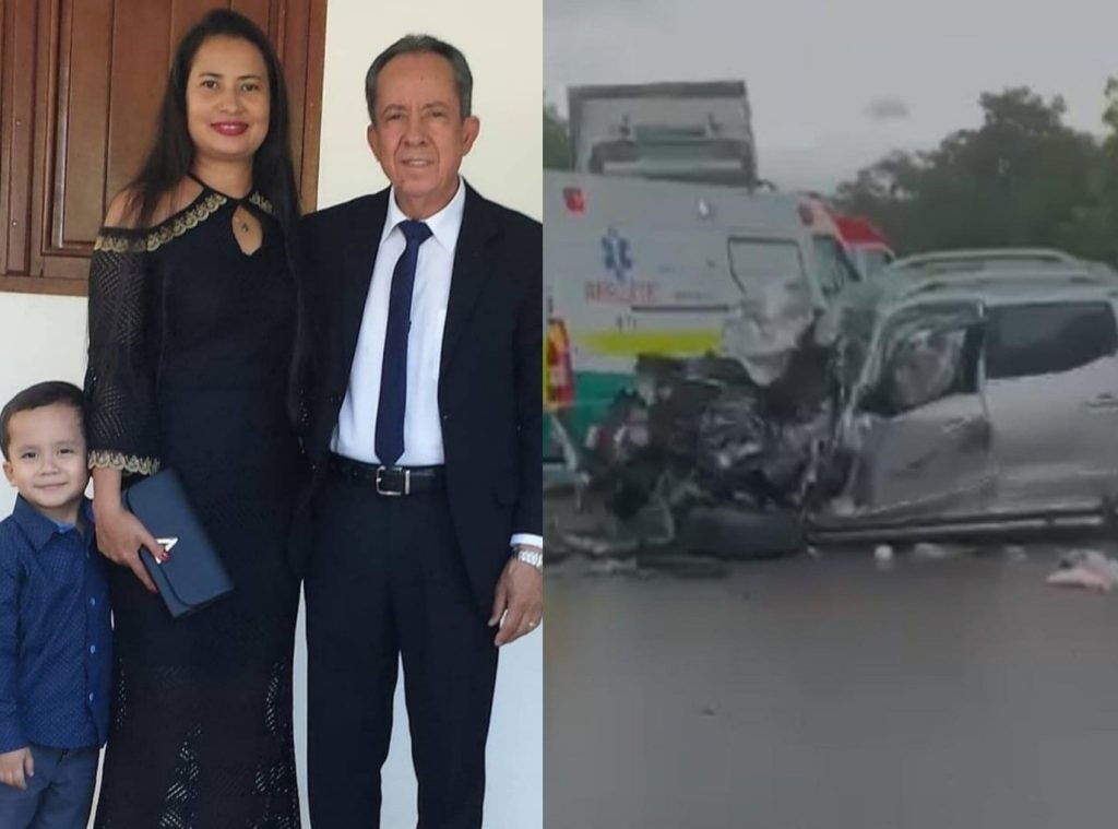 ‘Exemplo de pessoa’, diz filha após pai, madrasta e irmão morrerem em acidente entre caminhonete e caminhão na BR-153